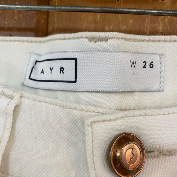 AYR The Shade White Straight Leg Crop Jeans Sz 26 - Picture 5 of 6